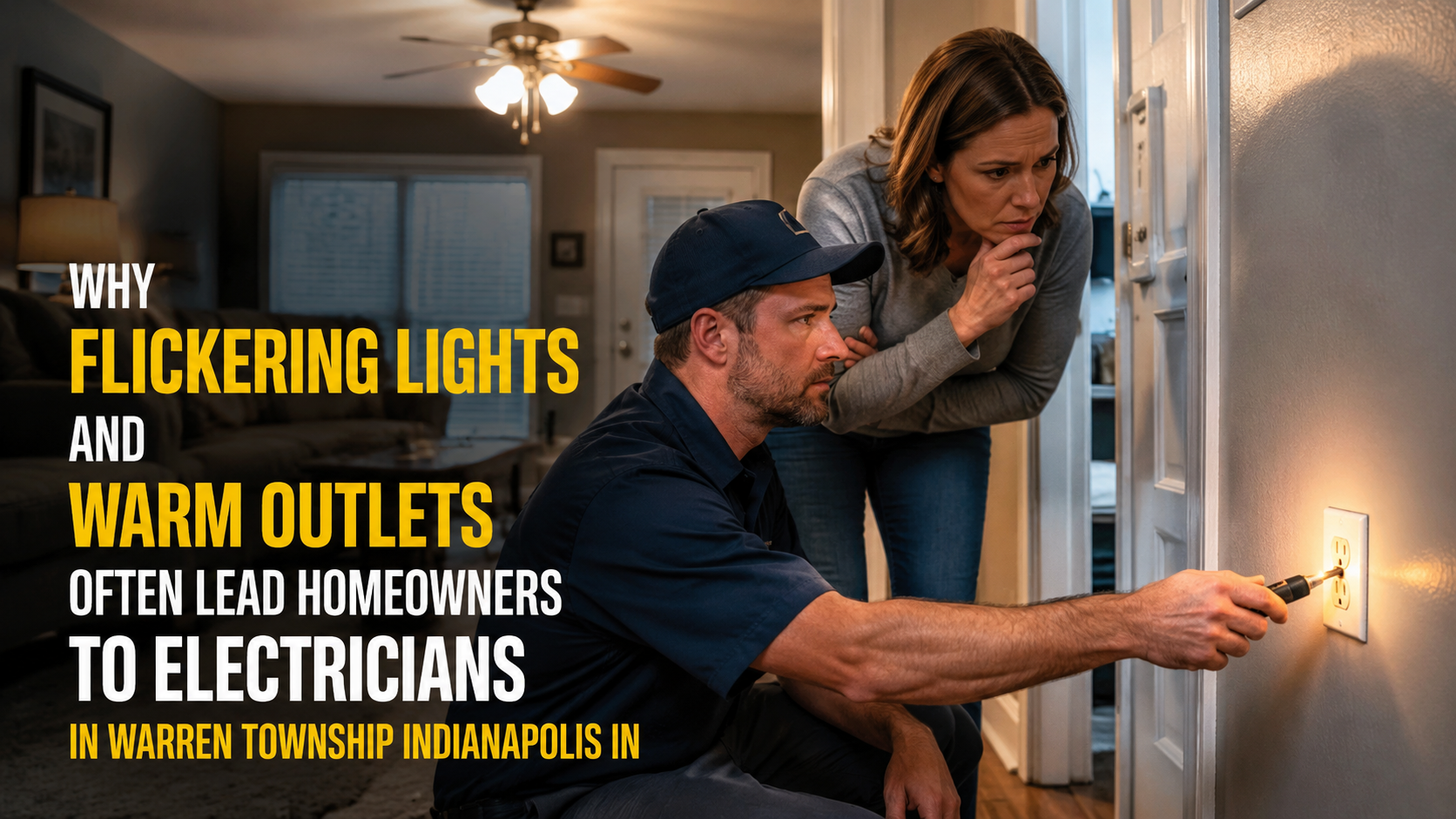 Why Flickering Lights And Warm Outlets Often Lead Homeowners To Electricians in Warren Township Indianapolis IN