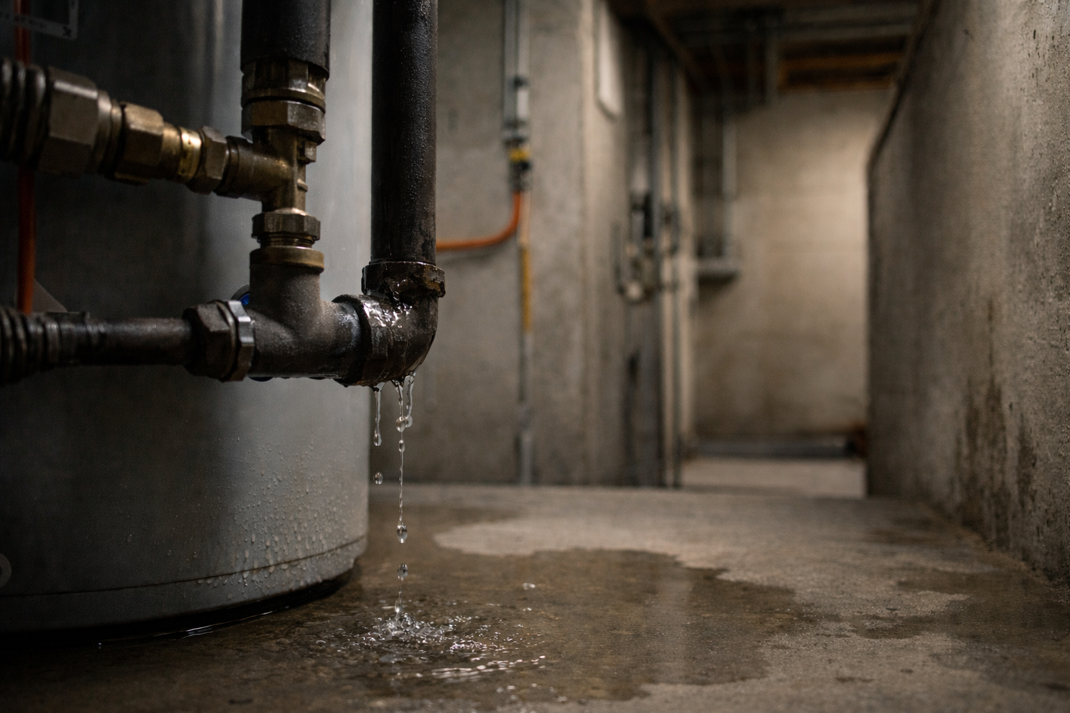 Leaking pipe in dim basement.png