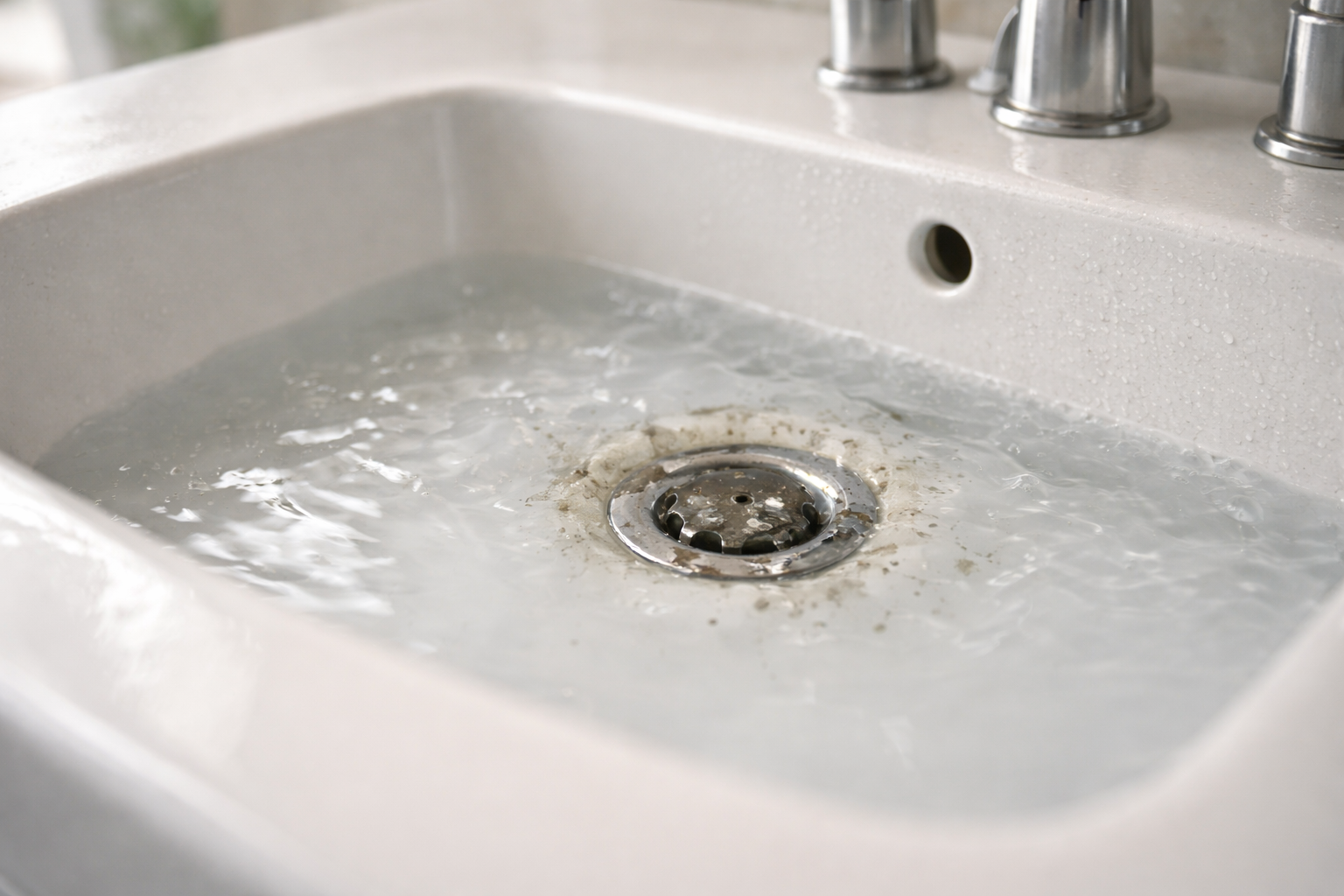 Slow-draining sink with debris.png