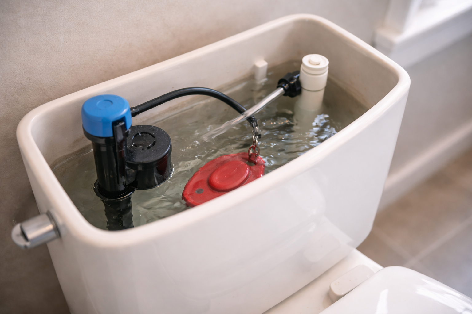 Toilet tank components in focus.png