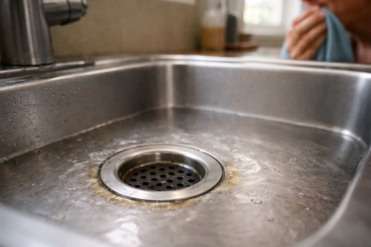 Grime buildup in kitchen sink drain.png